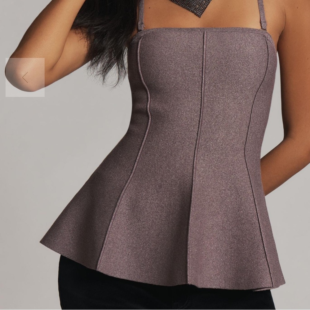 Shimmery Plum Peplum Cami Top